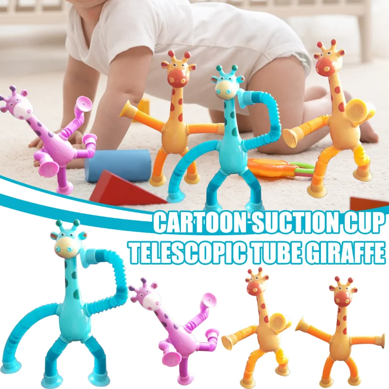 

Giraffe Pop Tubes Sensory Toys Novelty Spring Fidget Toy Stretch Tube Stress Relief Toy for Kid Adult Birthday Gift Party Favors