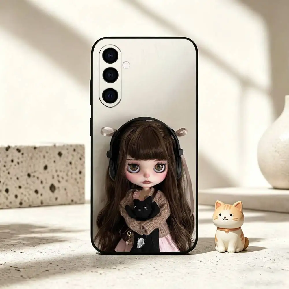 Фото Модный милый чехол для телефона D-Doll B-Blythe для Samsung Galaxy A73, A72, A71, A70, A53, A52, A51, мягкий силиконовый черный чехол №5