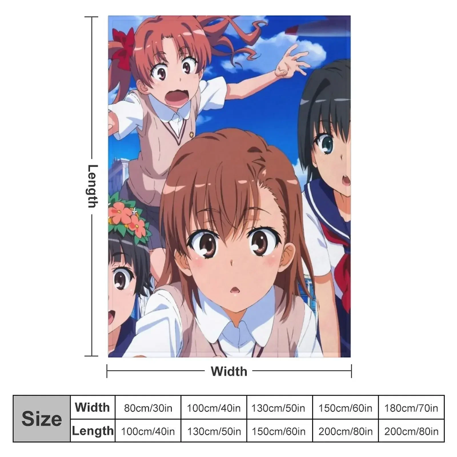 Toaru Kagaku - Misaka Mikoto Shirai Kuroko Saten Ruiko Uiharu Kazari Throw Blanket рождественское украшение для