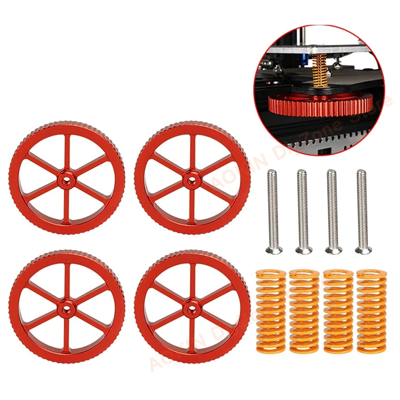 

4 шт. алюминиевая ручная Поворотная Выравнивающая гайка с 3D принтером, горячая Распродажа, для Creality Ender 3/3 Pro, Ender 5/5 Plus/Pro, пружины для кровати/10S