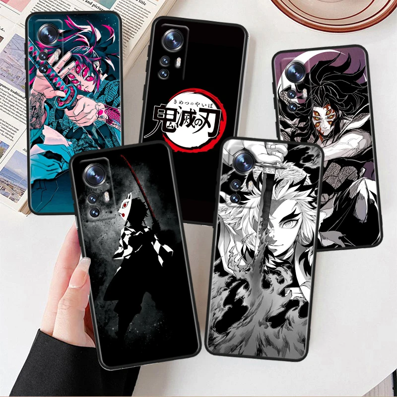 

Demon Slayer Animation For Xiaomi Mi 13 12T 12S 12X 11i 11X 11T Play HyperCharge Lite Ultra Pro Black Soft Phone Case