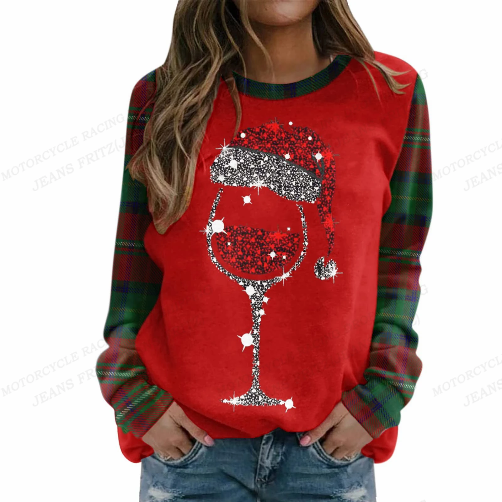 

Женская толстовка с капюшоном и принтом в виде оленя