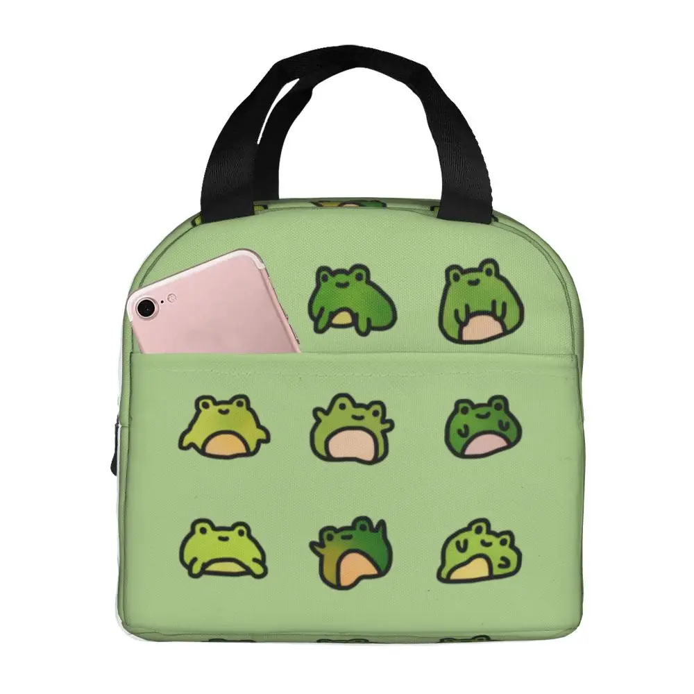 

Frogs Doodle Lunch Box Thermal Cooler Food Insulated Lunch Bag for Women Kids School Work Picnic Portable Tote Container