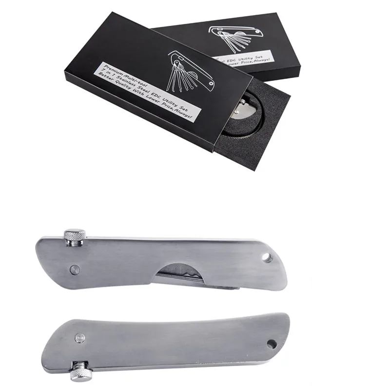 

Многофункциональный набор инструментов 7 в 1 из нержавеющей стали для повседневного использования, складные практические инструменты