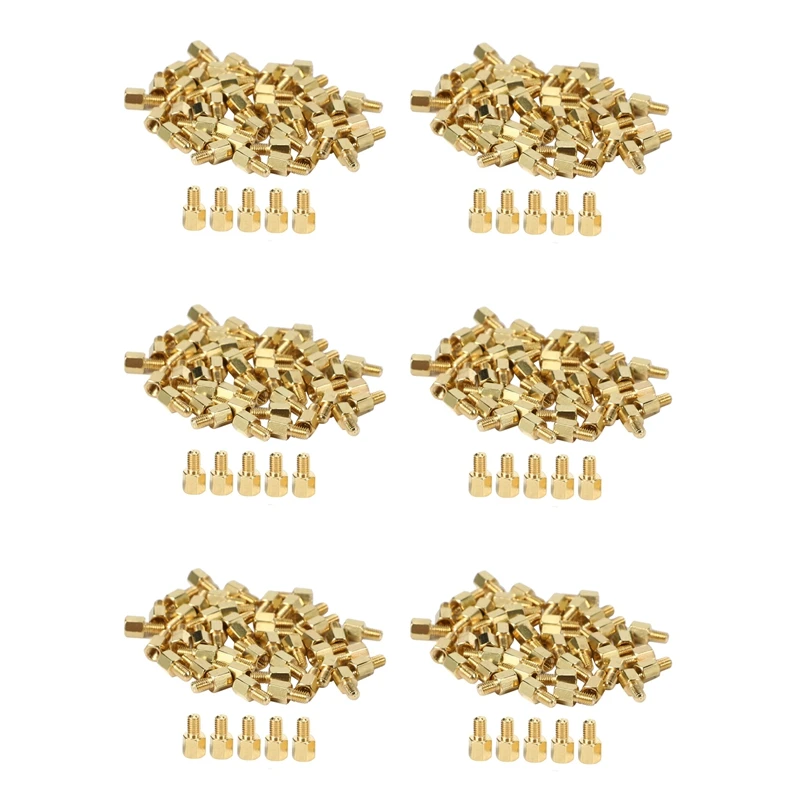 

300 Pcs Brass Screw PCB Standoffs Hexagonal Spacers M3 Male X M3 Female 5Mm