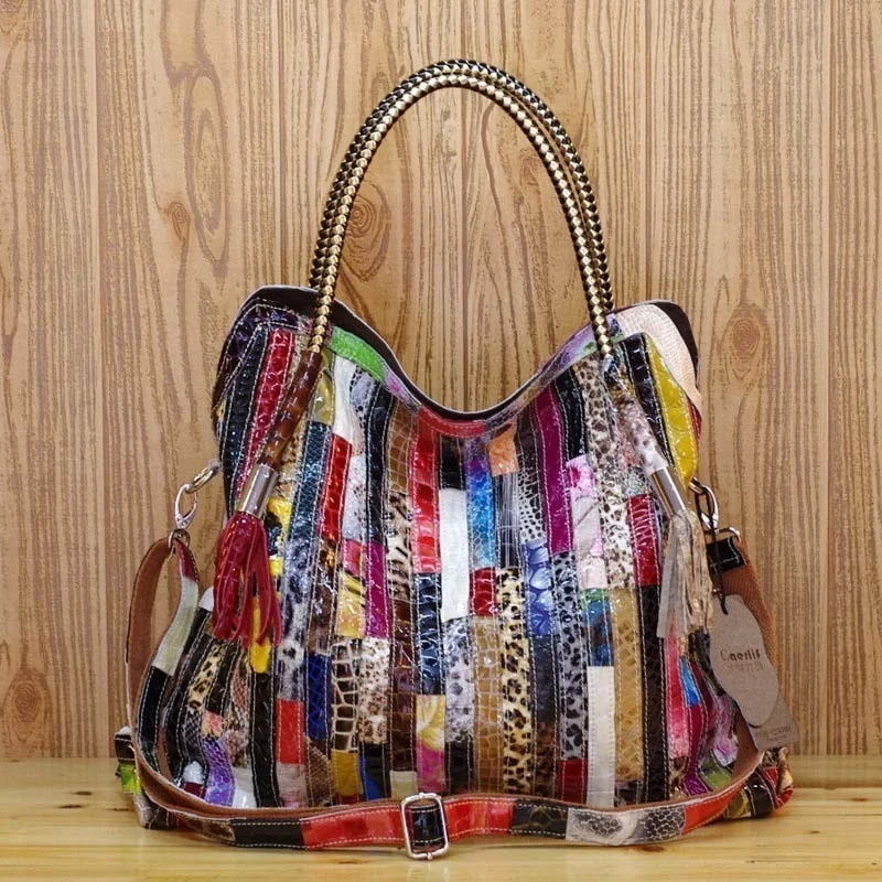 2021 new women's handbag shoulder strap leather bag bolsas full color acorn snake |