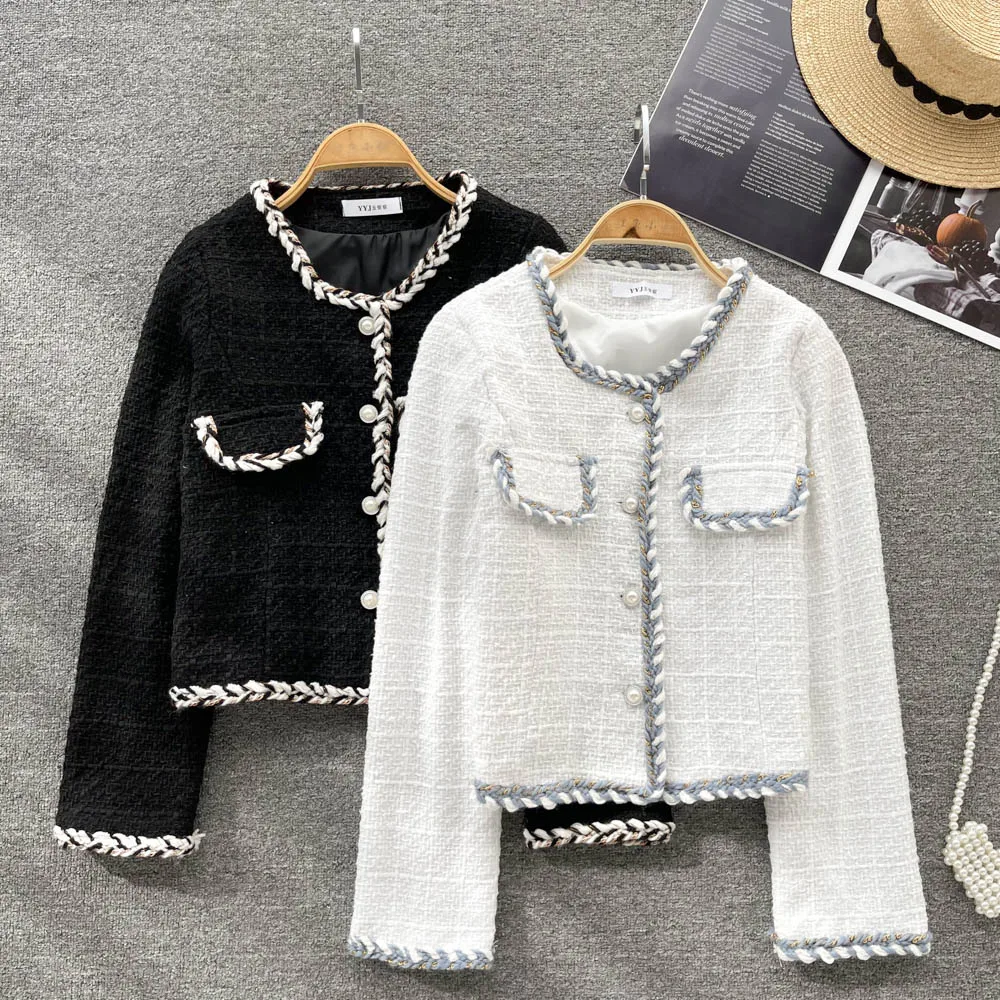 

Xiaoxiangfeng Женская свободная универсальная куртка-кардиган с длинными рукавами, осенняя Женская модная белая верхняя одежда, тренд этого года