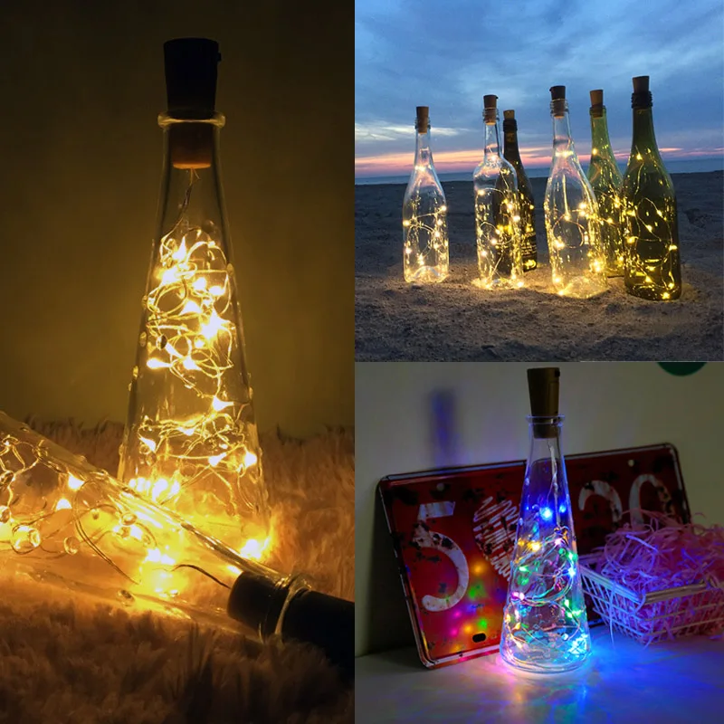 

2M 3M Bottle Stopper LED Copper Wire Lights String Fairy Wedding Party Christmas Decorations Holiday Lighting Waterproof Navidad