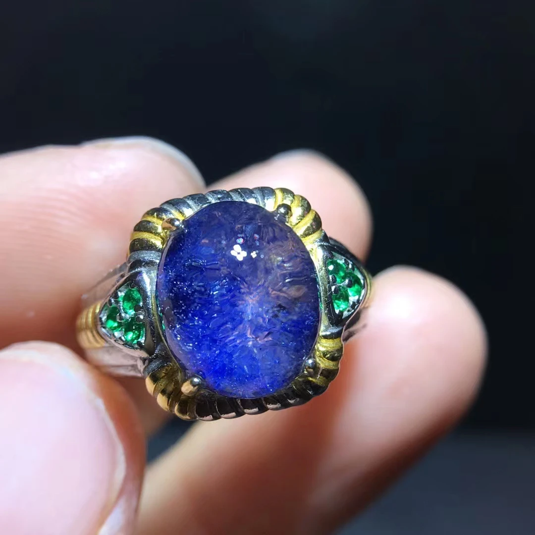 

Натуральное синее рутилированное кварцевое регулируемое кольцо Dumortierite 11,7/9,6 мм из бисера для женщин и мужчин ювелирные изделия AAAAA