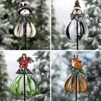 christmas decoration christmas garden wind spinner snowman penguin elk angel metal resin rotating windmill outdoor garden
