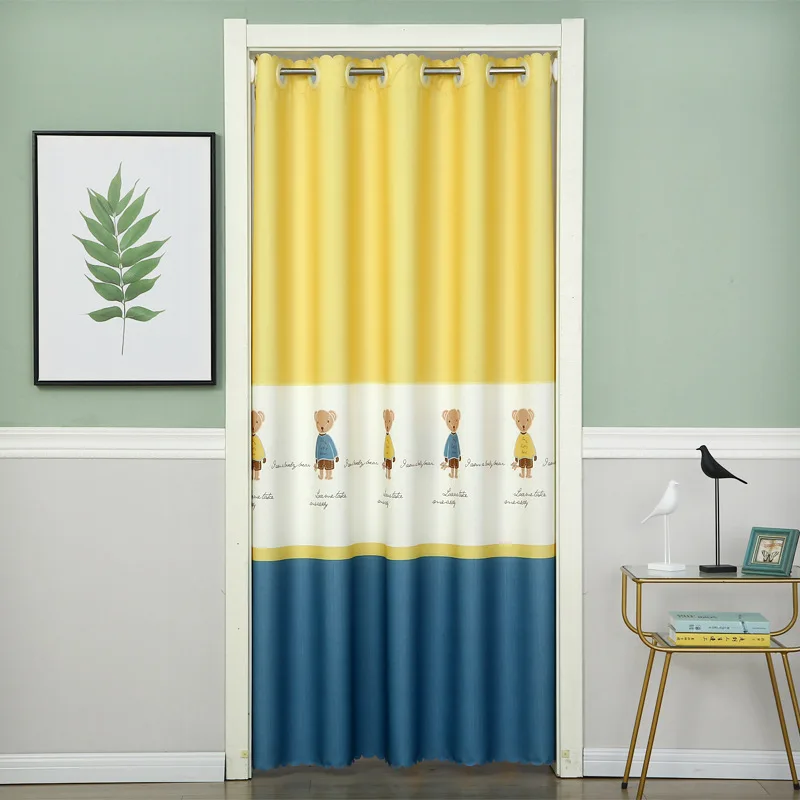 

Punch-free Thickening Bedroom Door Curtain Bathroom Kitchen Hanging Curtain Curtain Fitting Room Blocking Curtain Partition Y