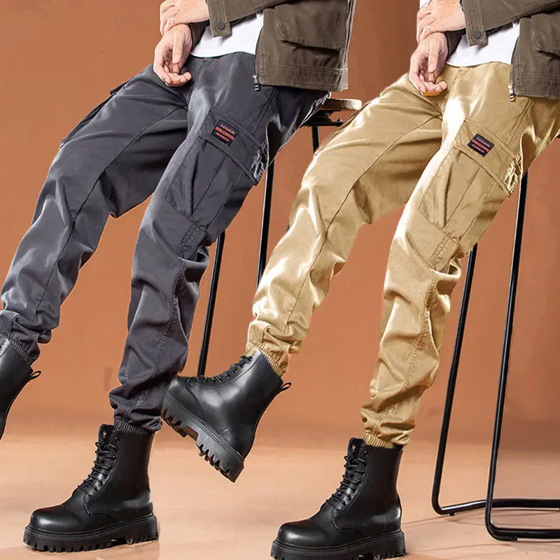 

Cargo Pants Men's Fashion Brand Korean Street Casual Slim Large Pocket Harun All-match Patch Wear-resistant Sports Pants