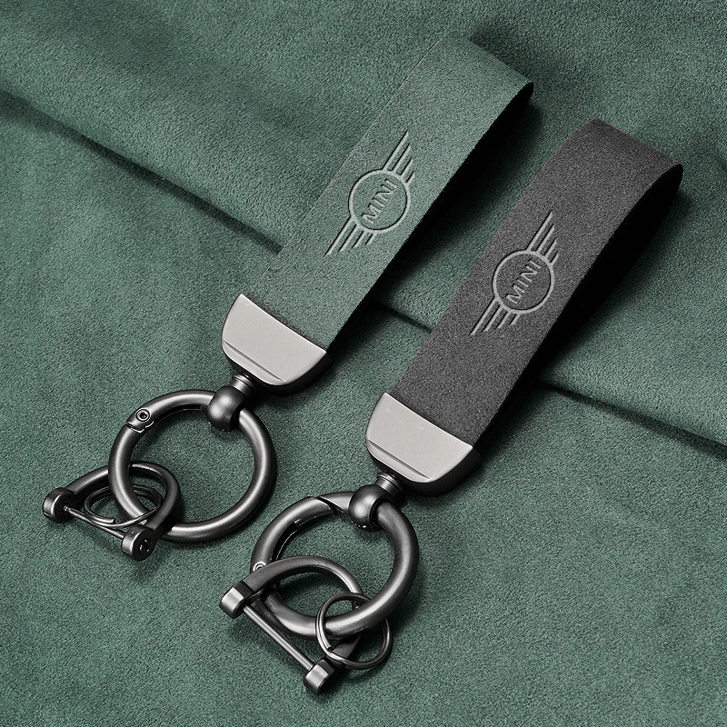 

For Mini One JCW Countryman Cooper F55 F56 R60 WORKS R59 Series Alcantara Sport Custom Car Keychain Key Rings