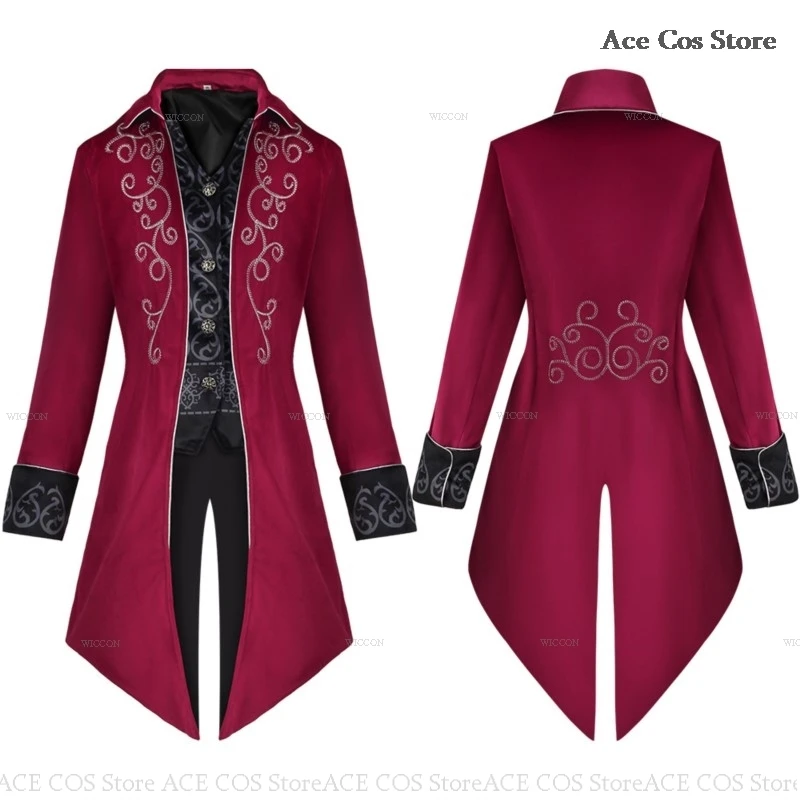 Платье-смокинг мужское средневековое в стиле ретро костюм для косплея пальто