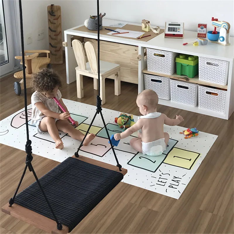 

Nursery Room Hopscotch Children Play Cartoon Mat Kids Bedroom Area Rugs Photography Props Baby Mats