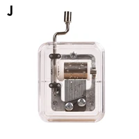 pcs 20 styles mini hand cranking music movement diy movement transparent music box merry christmas a variety of music available