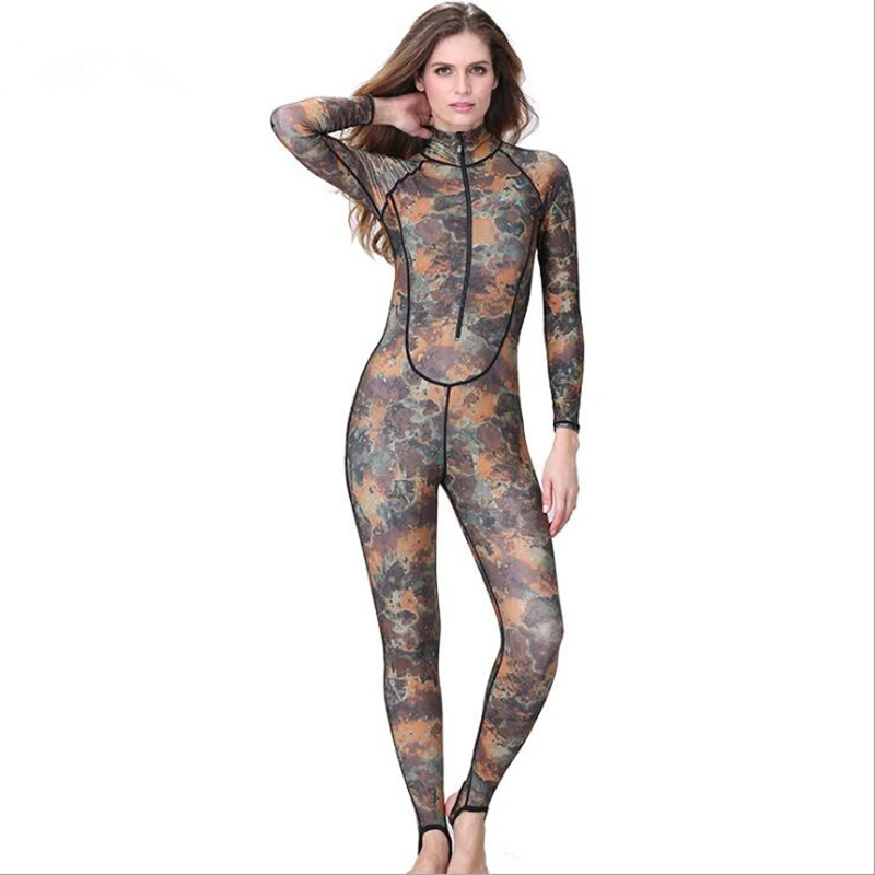 

Women 0.5mm Lycra Camouflage Wetsuit Surf Freedive Full Swimwear Wetsuit Diving Skin Suit Rashguard Swimwear One Piece Swimsuit