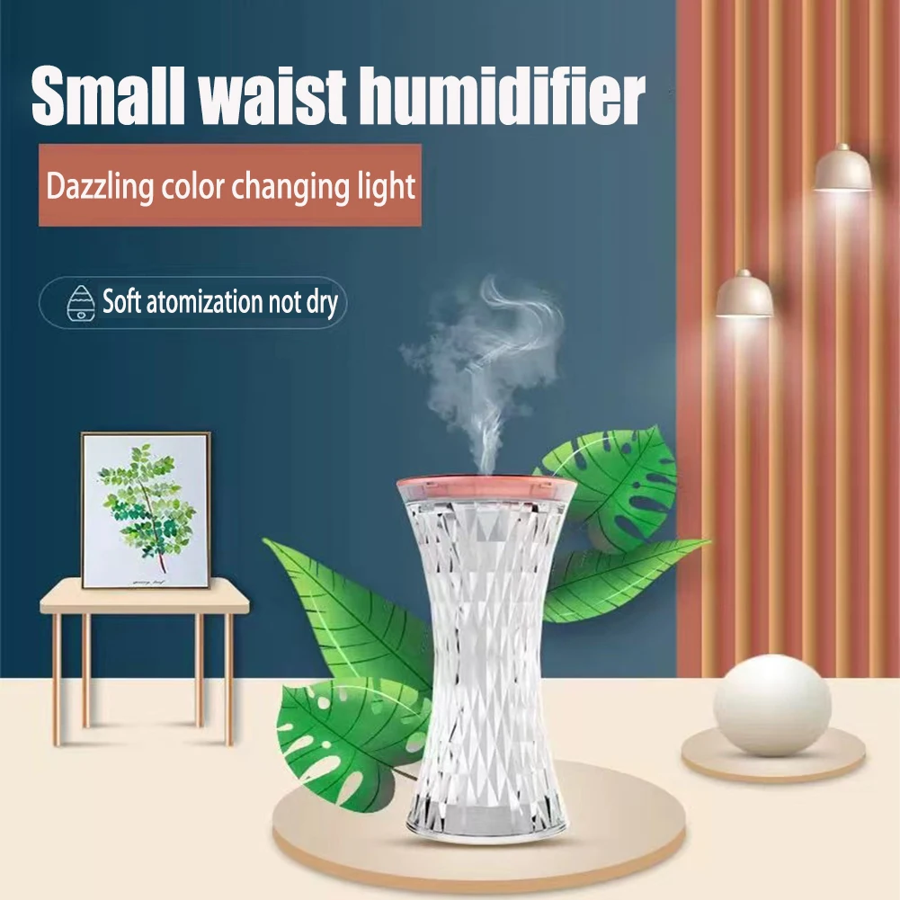 

Air Humidifier Small. USB Mini Desktop Silent Large Mist Humidifier. With Ambient Seven-Color Night Light, For Home Bedroom