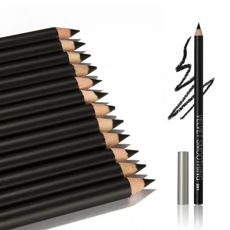 

HEALLOR 12pcs/lot Eyeliner Black Waterproof Long-lasting Portable Eye Liner Pencil Smooth Easy Makeup Pen High Quality