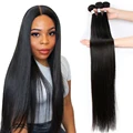 Fashow 30 32 34 36 40 inch Indian Hair Straight Hair Bundles 100% Human Hair Bundles Double Wefts Natural Thick Hair Extensions