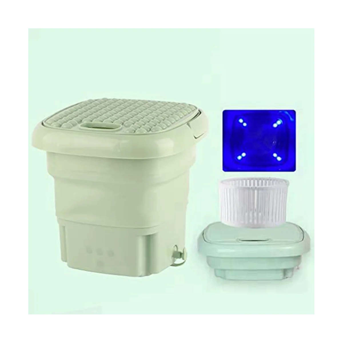 

Portable Folding Mini Semi-Automatic Washing Machine, Suitable for Baby Clothes, Underwear, Socks EU Plug