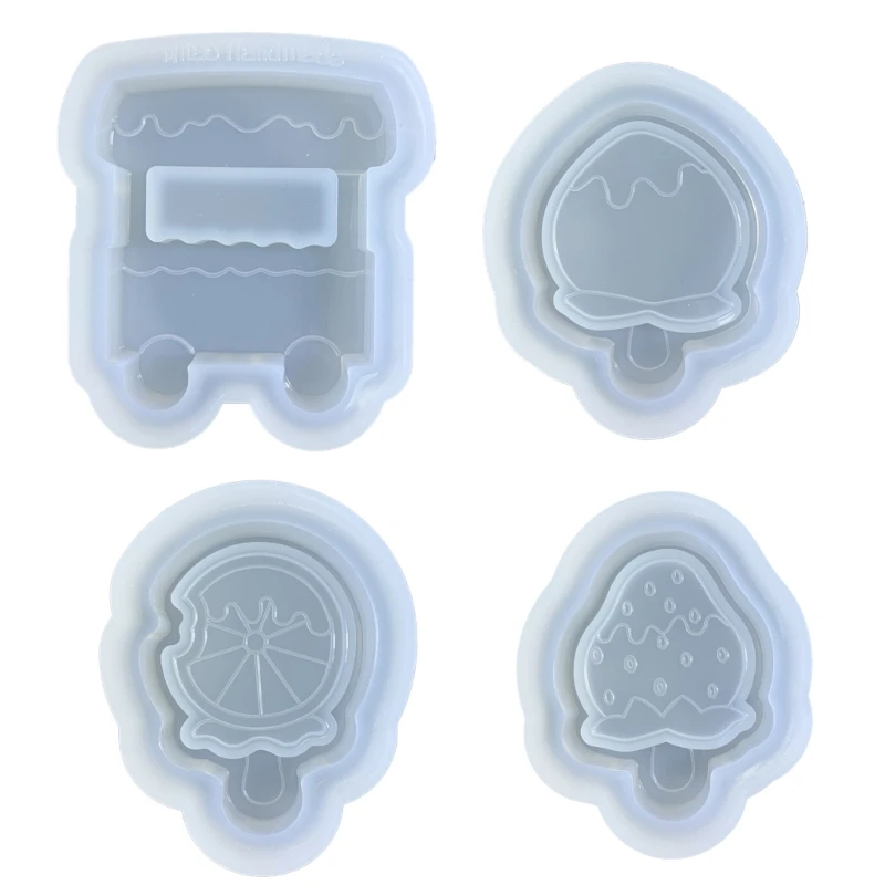 

4XBF Clear Quicksand Silicone Molds Resin Casting Shaker Mold Ice Cream Resin Epoxy Mold Jewelry Making Mold Keychain Mold