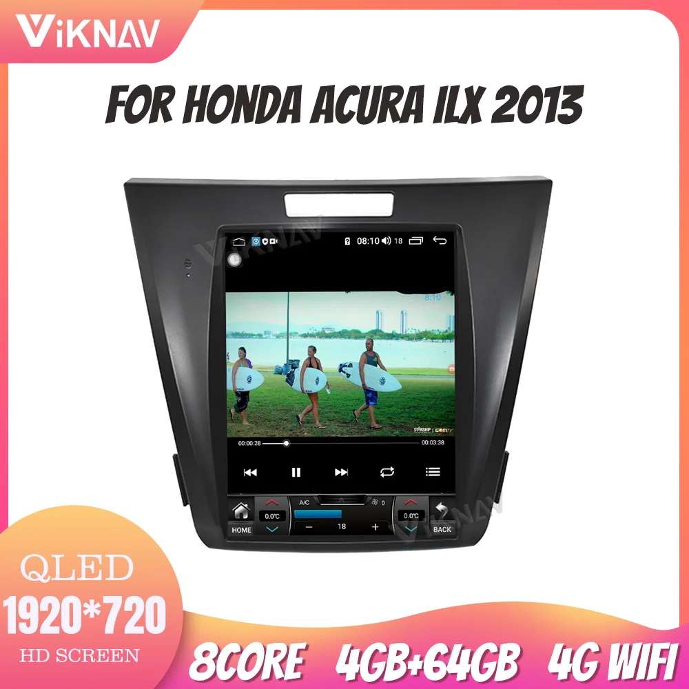 

12.3 Inch Screen Carplay Radio For Honda Acura ILX 2013 1080P HD GPS Navigation Steering Wheeling Control Rear View
