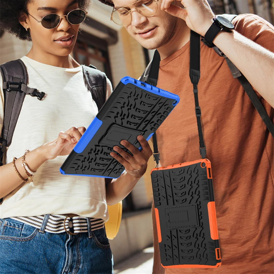 

Прочный противоударный чехол для планшета Kindle Fire HD 10 2021, чехол с подставкой и шейным ремешком для Fire HD 10 Plus 11-го поколения 2021