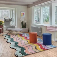 design artificial wool rug living room rug checkerboard senior bedroom large area decorative carpet thickening trendy art floor