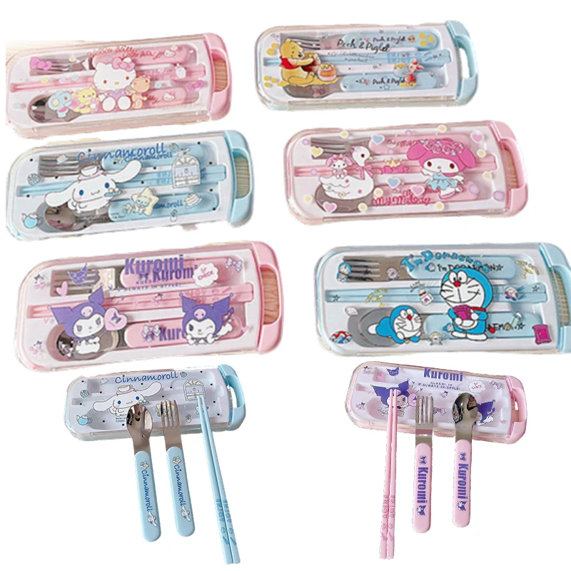 Kawaii Anime Cinnamoroll My Melody Kuromi Kitty Pompom Purins Dinnerware Sets Girlfriends Birthday Christmas Surprise Gifts