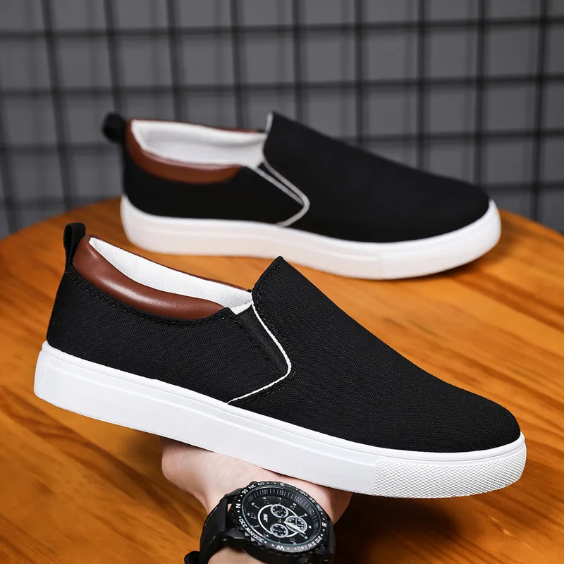 

Concise Men Canvas Leisure Shoes New Casual Sneakers Men Light Slip-on Comfortable Solid Breathable Shoes zapatillas de deporte
