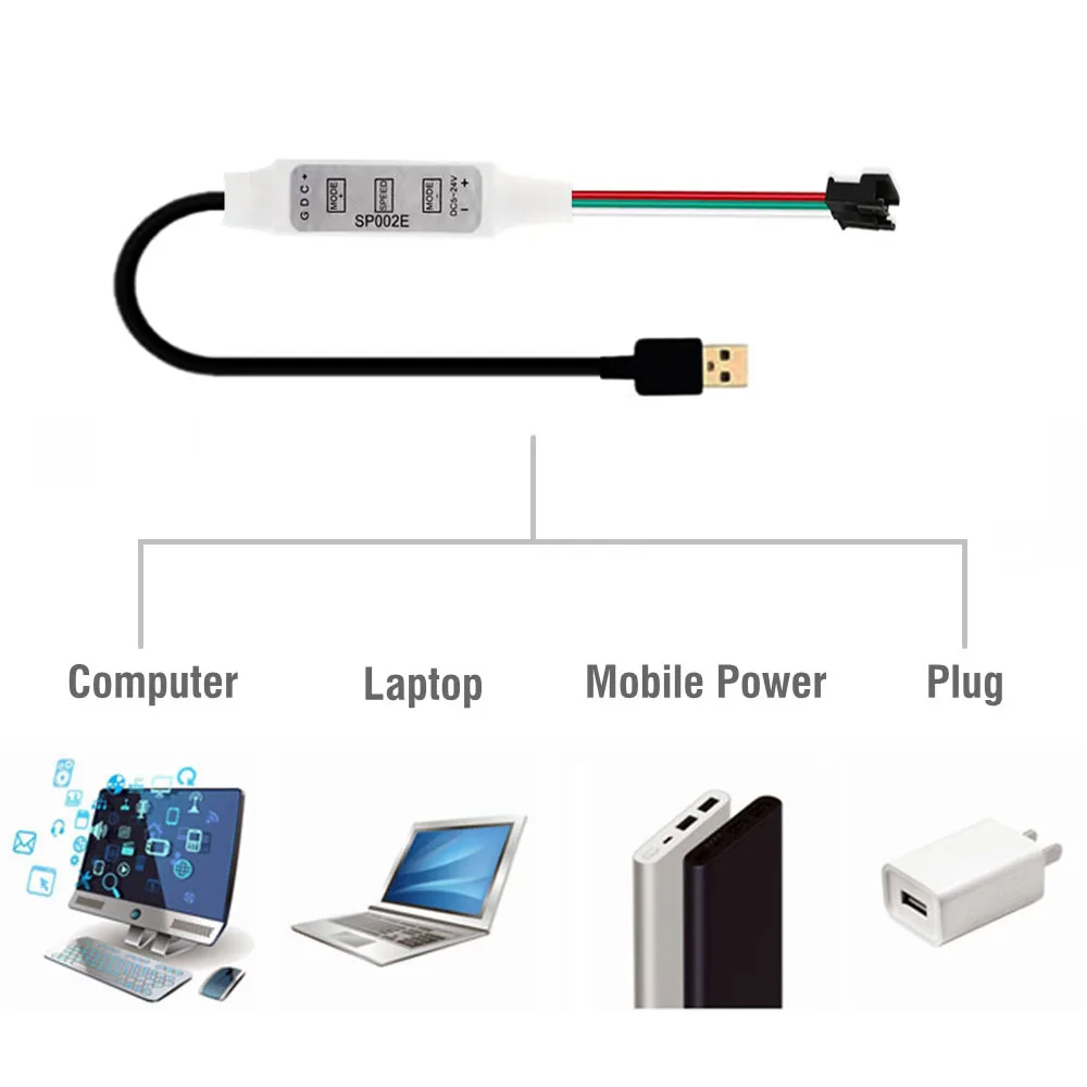 Пиксельная светодиодная полоса WS2812B WS2811 музыкальный контроллер SP107E Bluetooth Wi-Fi