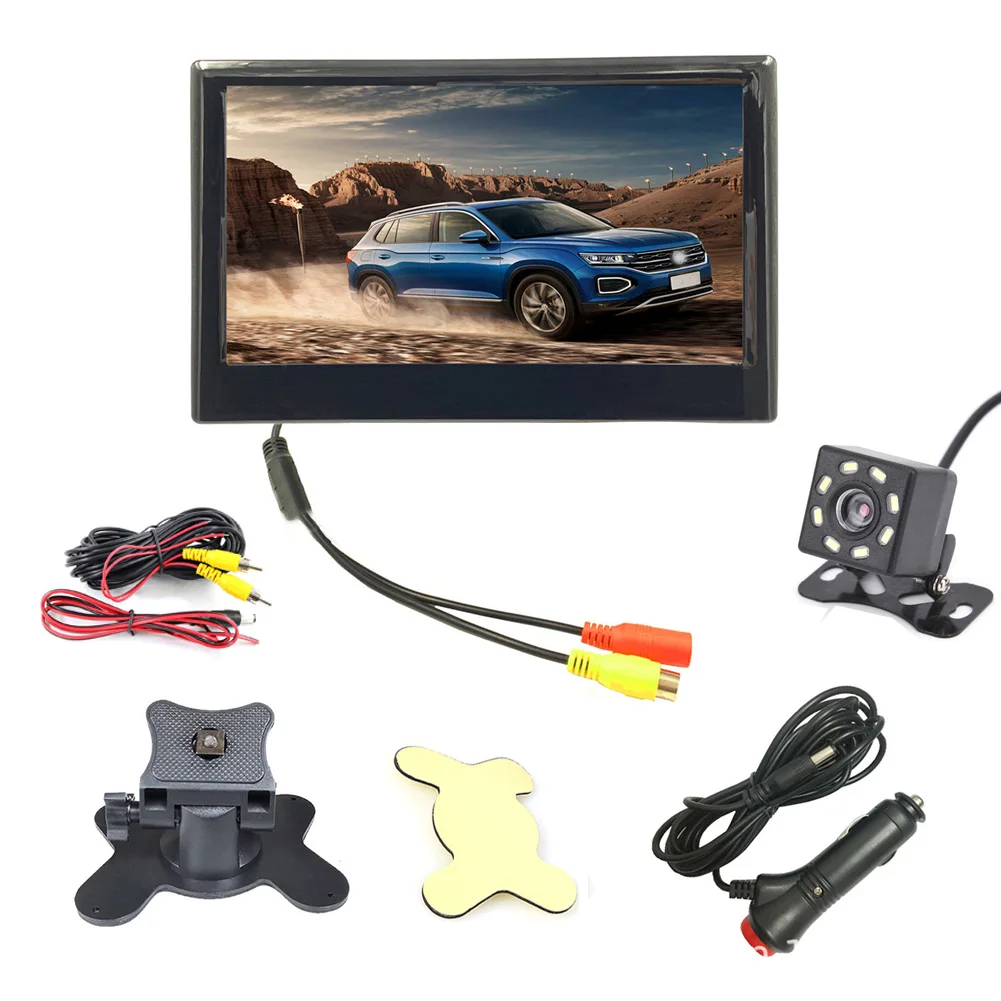 7-дюймовый автомобильный монитор TFT LCD цветной экран Автомобильная камера заднего вида безопасная парковочная камера заднего вида монитор с поддержкой автомобильной камеры