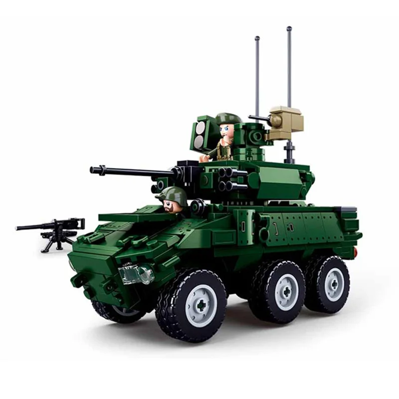 

Army Truck Military Morde EBRC Infa-Ntry Combat Vehicle 382PCS Building Block Toys B0753 Fit UK US Germany Figure Toys For Kid