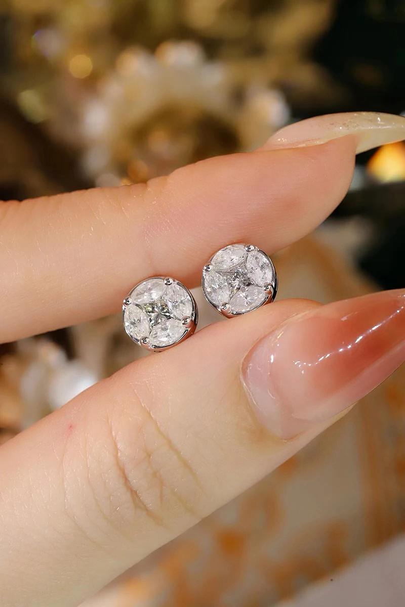 KUGG серьги из 100% белого/желтого золота 18 карат роскошные простые стильные с