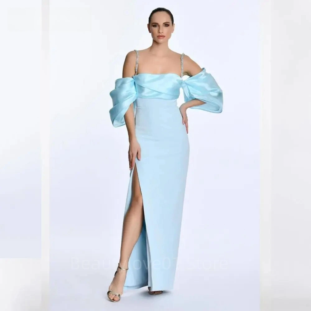 Женские плиссированные платья на тонких бретельках для выпускного вечера с