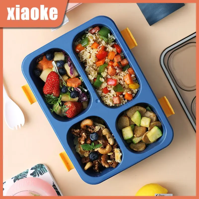 

3/4 Compartments Lunch Box Bento Food Container Eco-Friendly Dinnerware Lunchbox For Kids Adults Bentobox Kitchen Tableware