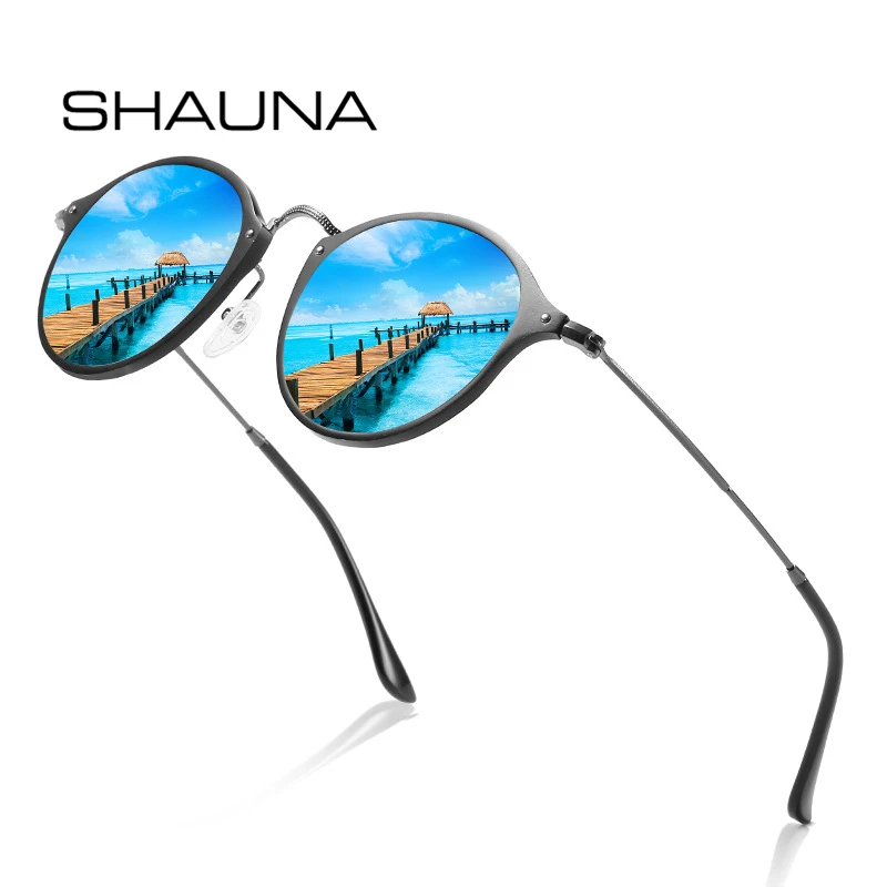

SHAUNA Classic Men Polarized Sunglasses Super Light Aluminum Magnesium Frame Film Coating Summer Glasses Driving Fishing Glasses