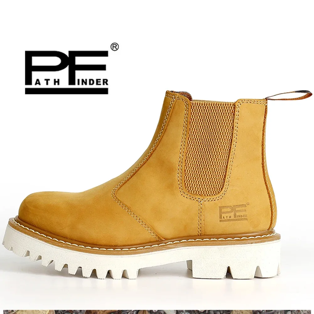 Мужские мотоциклетные ботинки PF из натуральной кожи рабочие Goodyear-Welted