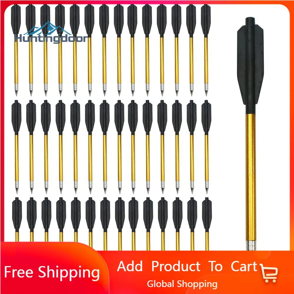 

12/24pcs Aluminium Crossbow Bolts Arrows 6.5" Steel Tips Hunting Arrows for 50-80lbs Pistol Crossbow