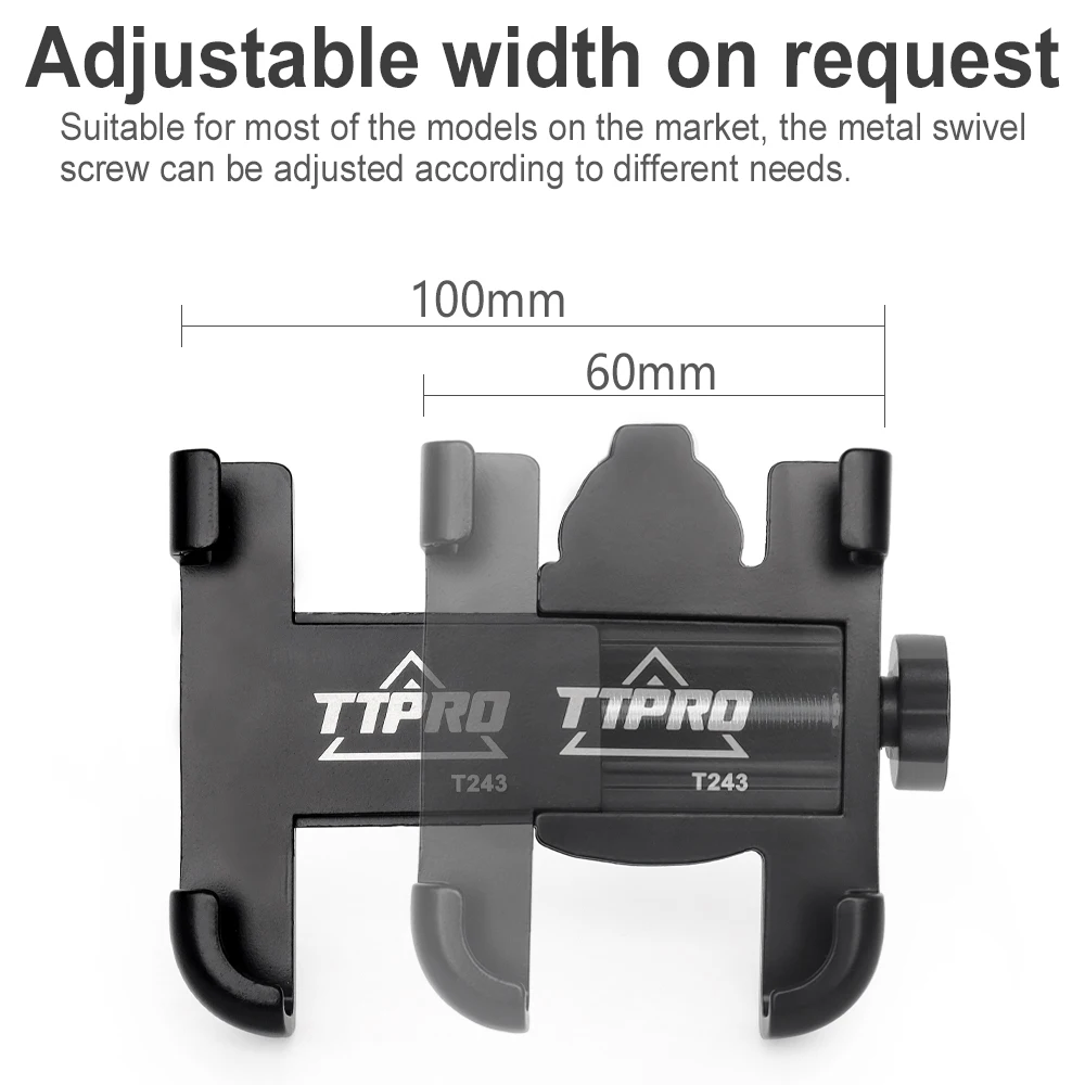 Держатель для телефона TTPRO T243 велосипедный алюминиевый Противоскользящий