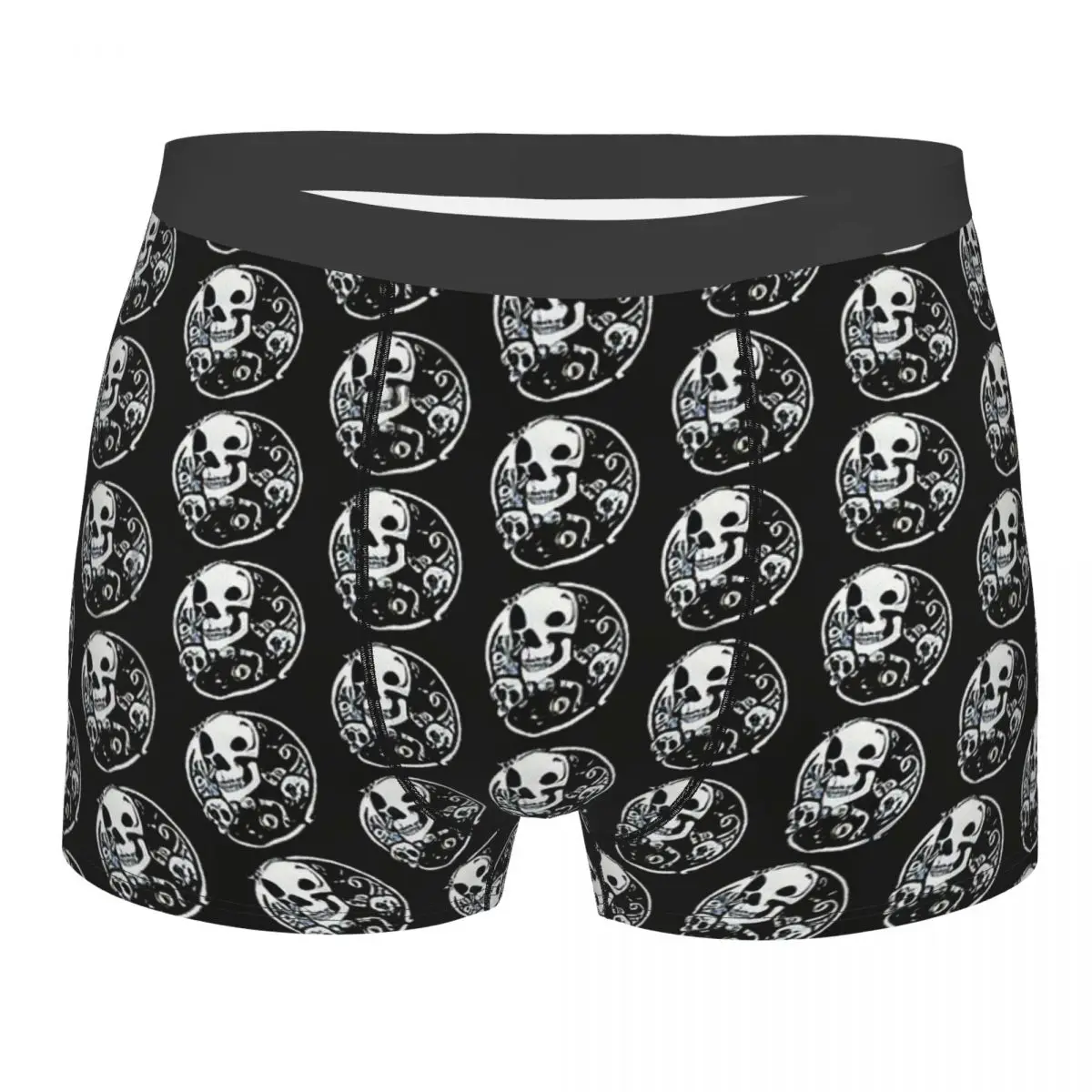 

Skeleton Skull Bone Circle AI Assisted Art Underpants Breathbale Panties Male Underwear Print Shorts Boxer Briefs