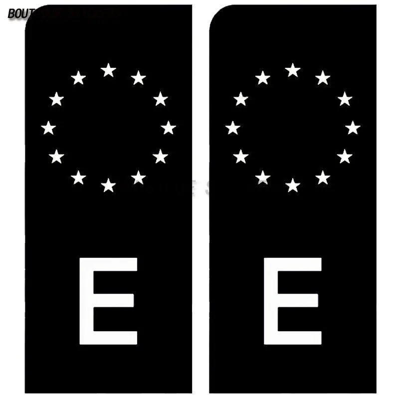 2 шт., наклейки на номерной знак со звездным кольцом ЕС A, B, E, автомобиль, грузовик, автофургон, внедорожник, стены, водонепроницаемые наклейки из ПВХ (art.: 3920d453a47bb) - 3920d453a47bb