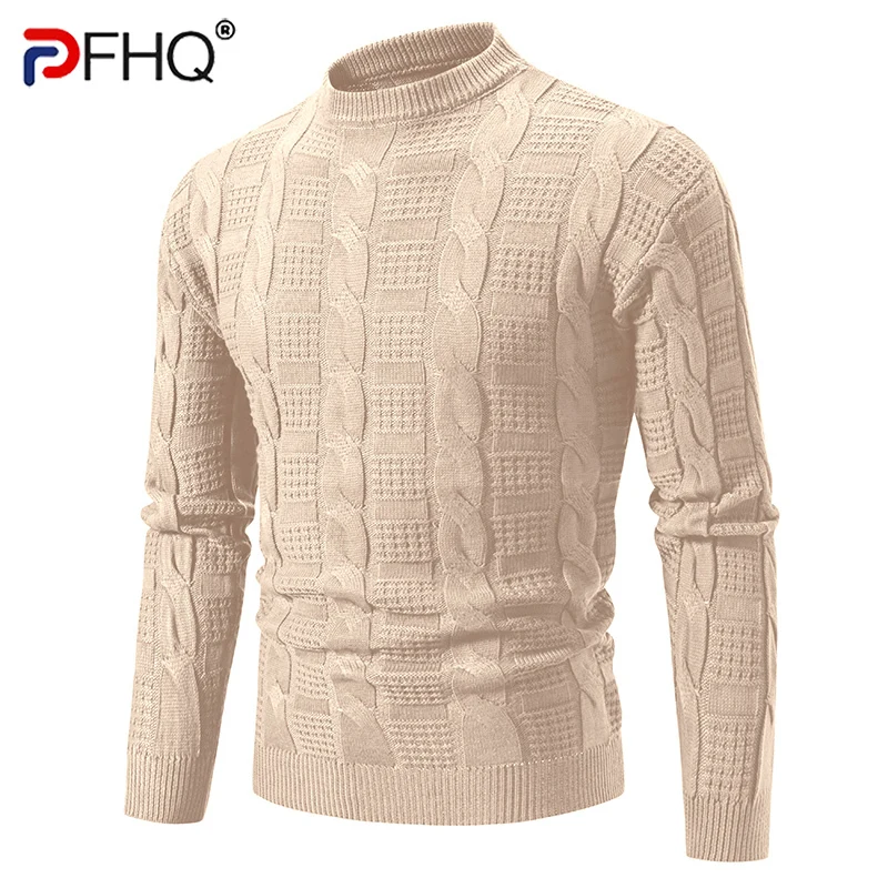 Мужские вязаные кофты PFHQ новые осенние модные однотонные Свободные повседневные