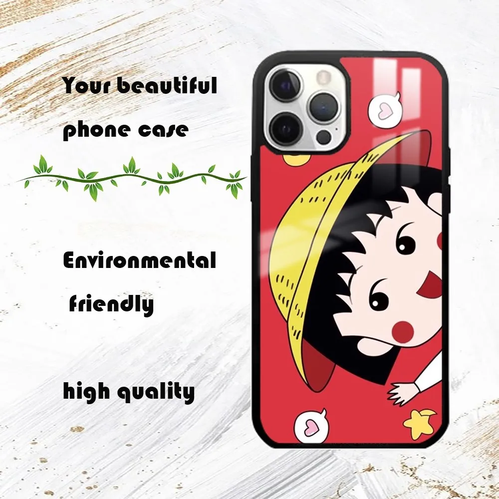 Чехол для телефона Catoon C-Chibi M-Maruko-Chan iPhone 16 15 14 13 12 11 Pro Max Plus Mini PC Mirror модный чехол