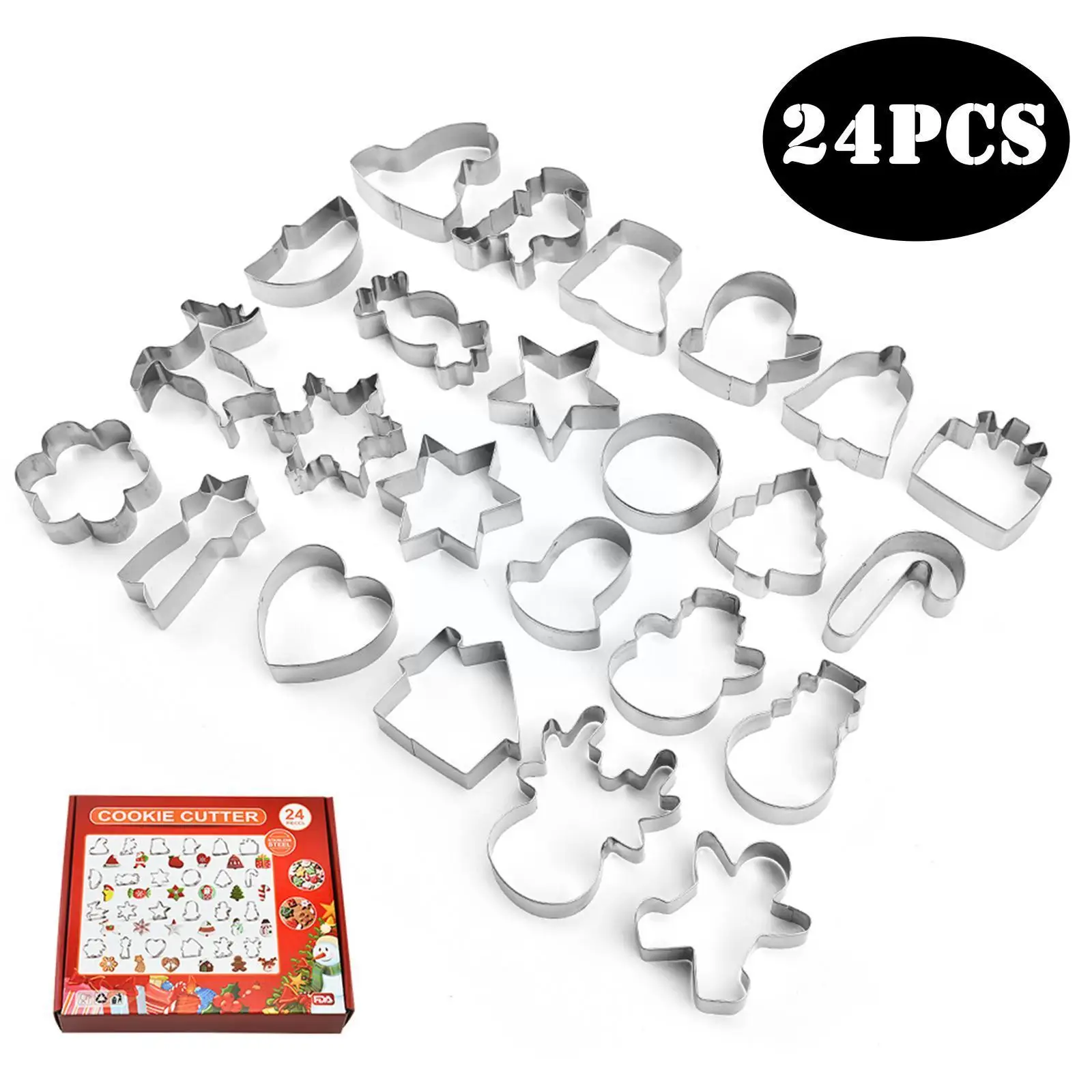 

Steel Biscuit Mold Christmas Cookie Cutter Snowflake Santa Gingerbread Baking Mould Theme Cake Claus Tool H2i7