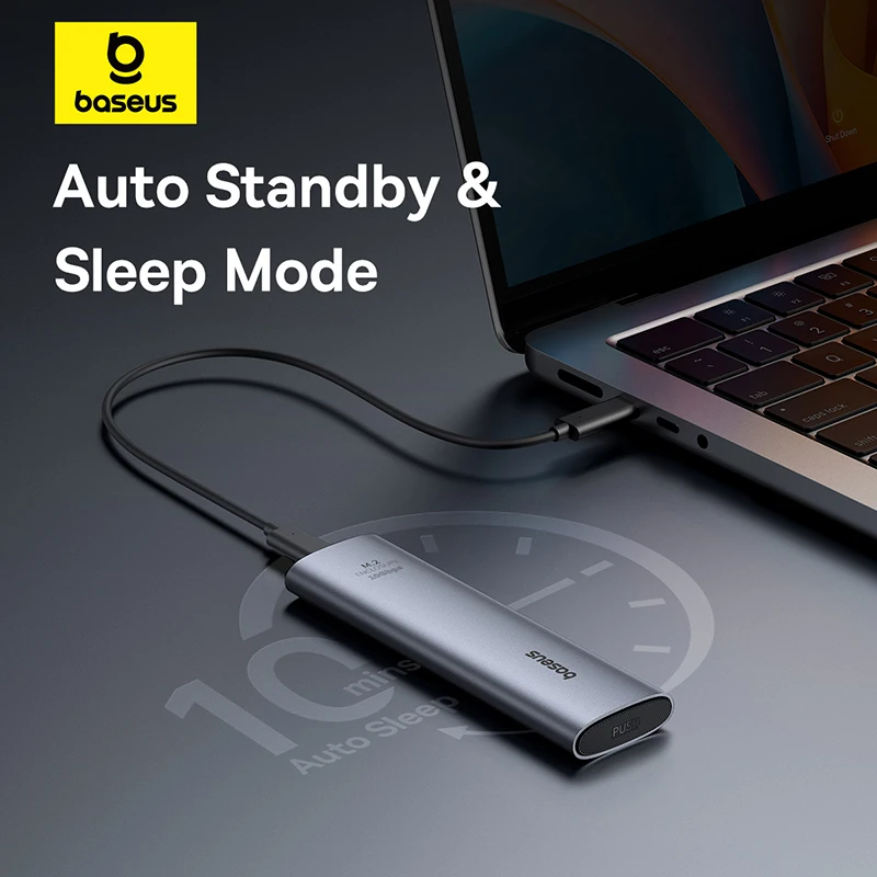 【Nowa wyprzedaż】 Obudowa SSD Baseus M2 10 Gb/s NVMe Protokół M.2 na USB typu C 3.2 Gen2 8TB Metalowy adapter zewnętrzny NVME Case