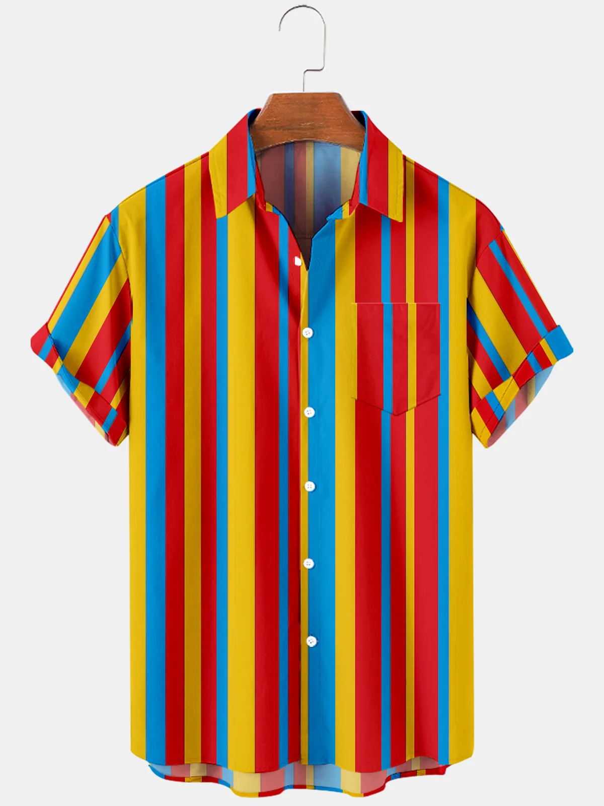 

Camisa con estampado 3D para hombre, ropa informal Vintage con bolsillo, Tops de verano, nueva