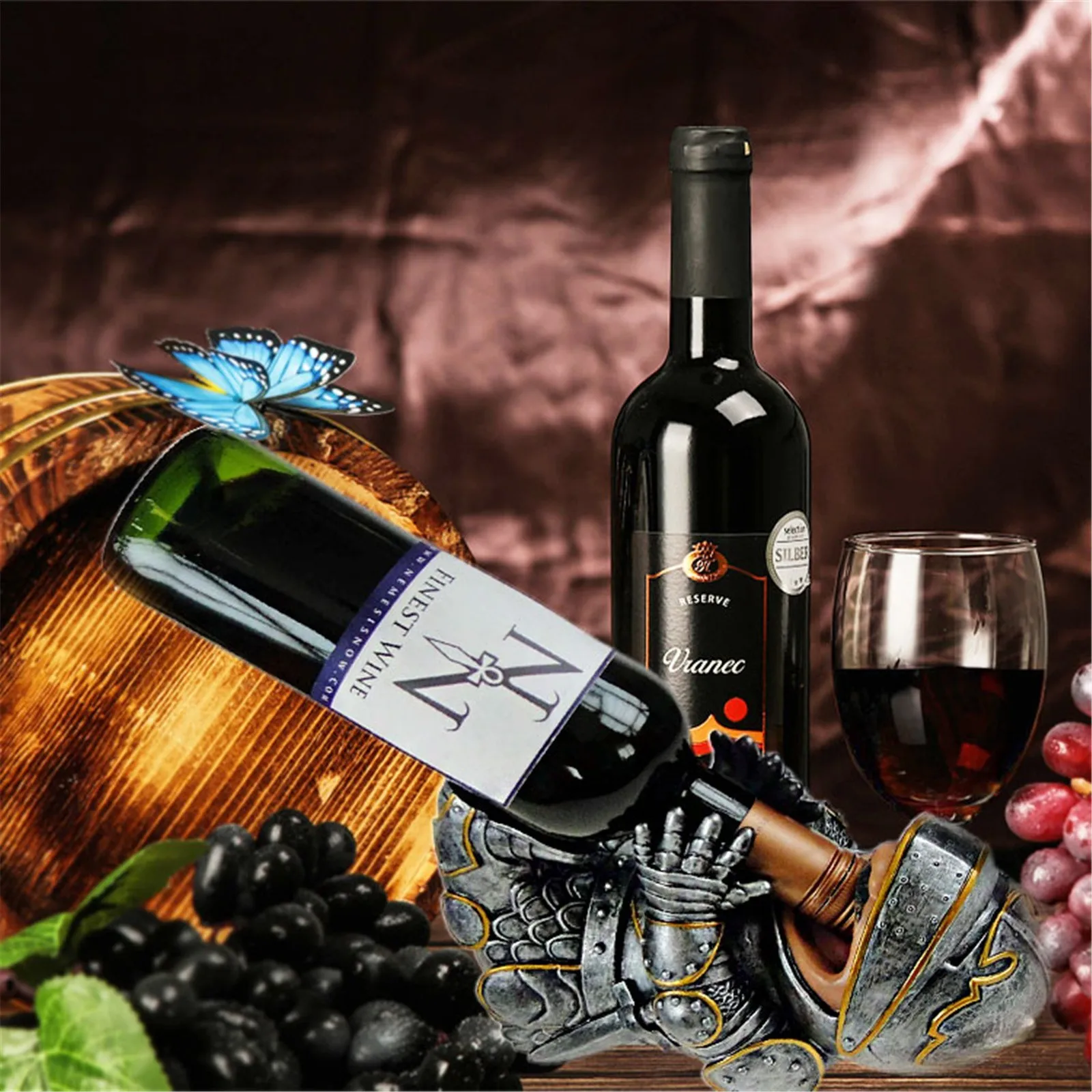 

Винный держатель для бутылки, скульптура, Забавный Настольный Винный Стеллаж с рисунком рыцаря, дизайн 10, кухонный винный дисплей