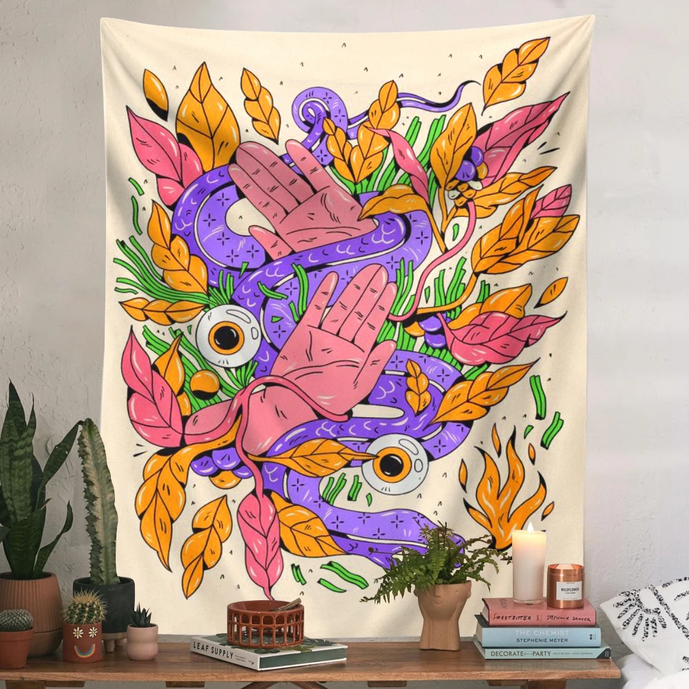 

Abstract Hippie Tapestry Wall Hanging Room Wall Art Decorations Bedroom Home Wall Tapestries Hand Eye Tapestry